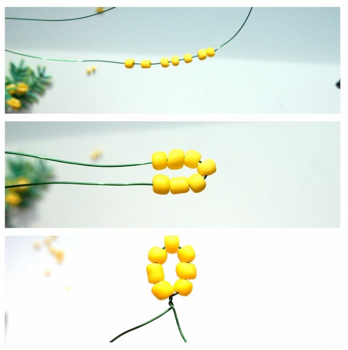 Мимоза из бисера