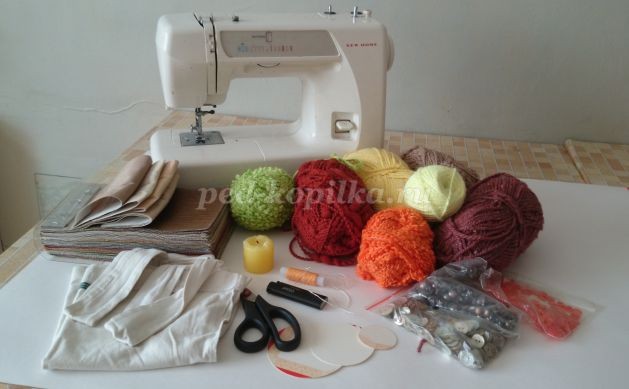 ​Панно из ткани и пряжи: часть 1