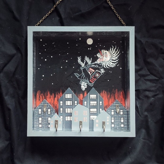 ​Как сделать многоуровневую ключницу с поталью и росписью: часть 4