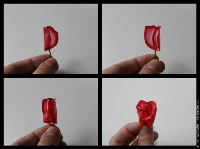 ​Создаем заколку с розой из материала "Витраль": часть 2