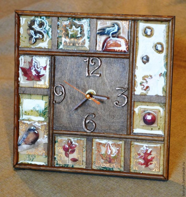 ​Декорирование часов "Золотая осень": часть 2