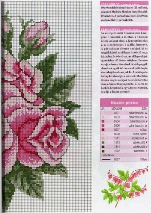 ​Вышиваем крестиком цветы