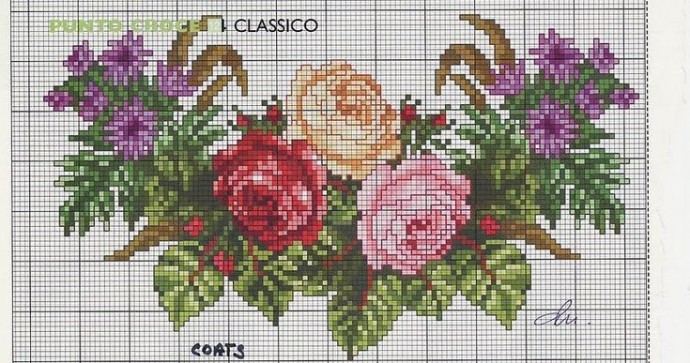 Вышиваем прелестные букеты цветов