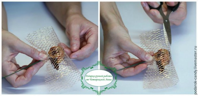 Делаем распушившийся пион из гофрированной бумаги и конфеты: часть 1 Делаем распушившийся пион из гофрированной бумаги и конфеты: часть 1