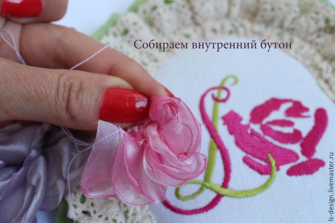 Мастер-класс: создаем нежный "Пион из вуали": часть 3