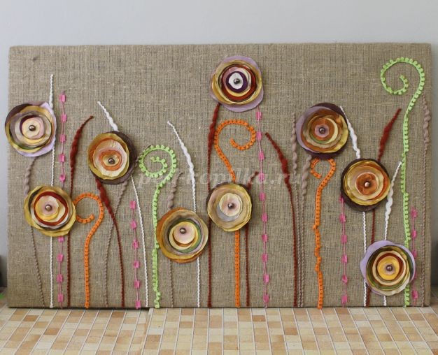 ​Панно из ткани и пряжи: часть 2