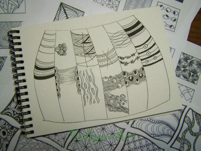 ​Рисуем тыкву в стиле зентангл и дудлинг: часть 1