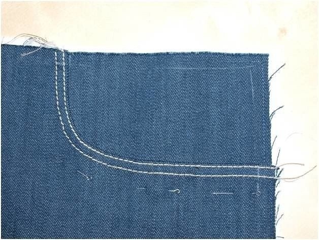 Обработка боковых карманов на джинсах Обработка боковых карманов на джинсах