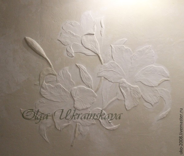 Делаем барельеф с лилиями на стене: часть 3
