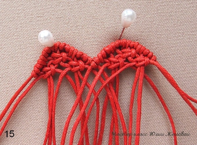 ​Плетёное сердечко в технике макраме: часть 2