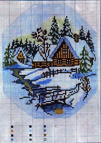 Вышиваем зимние пейзажи: часть 10
