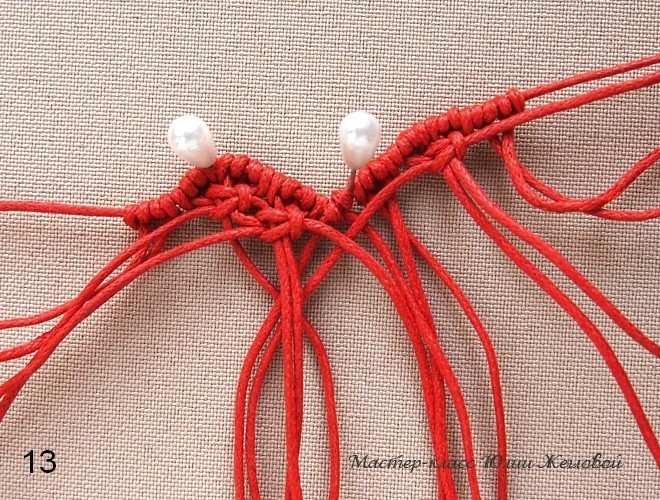 ​Плетёное сердечко в технике макраме: часть 2