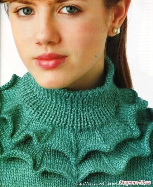 Красивые воротники и манжеты спицами