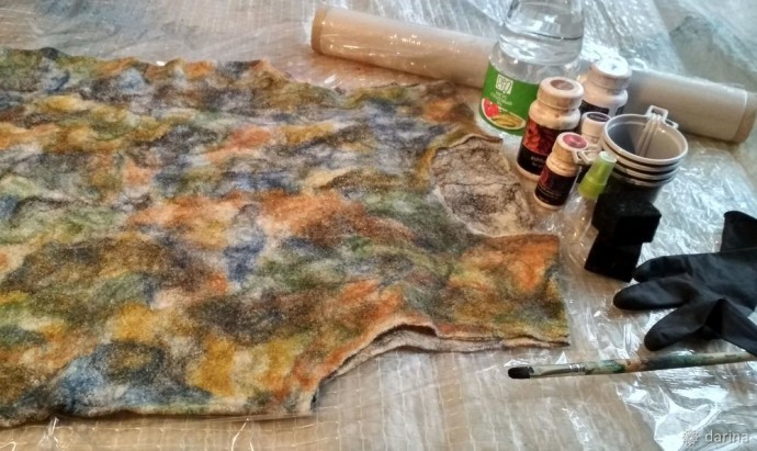 Учимся валять и окрашивать безрукавку: часть 2