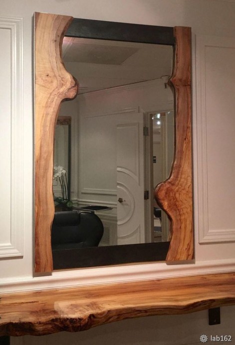 Как изготовить деревянную раму для зеркала в стиле Live edge