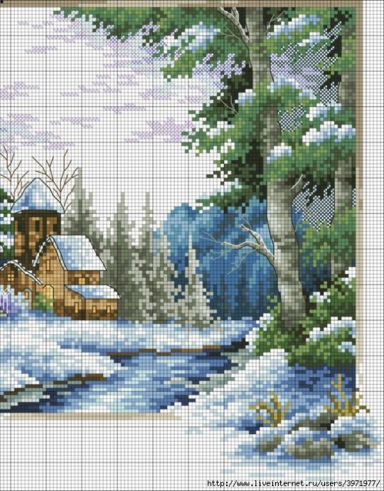 Вышиваем зимние пейзажи: часть 4