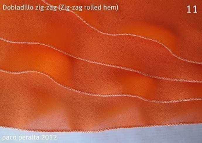 Обработка края шифона