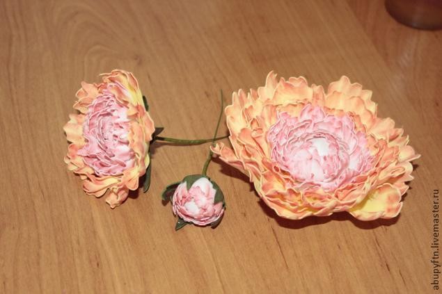 ​Пион из фоамирана своими руками: часть 4