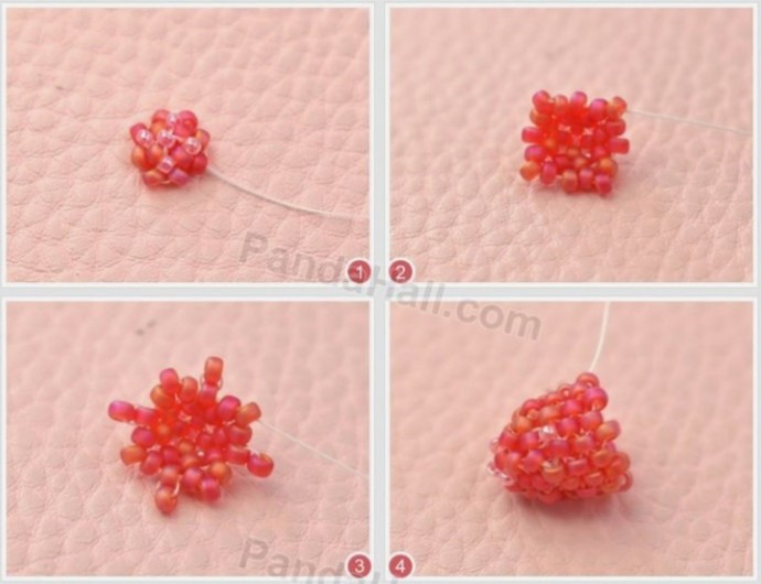 ​Ягода малины из бисера