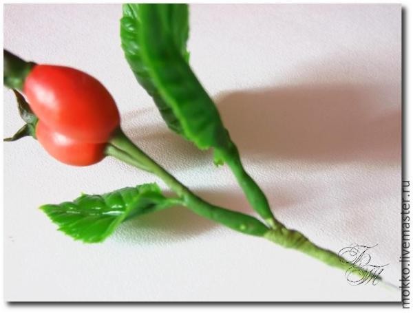 ​Лепим шиповник из полимерной глины: часть 3