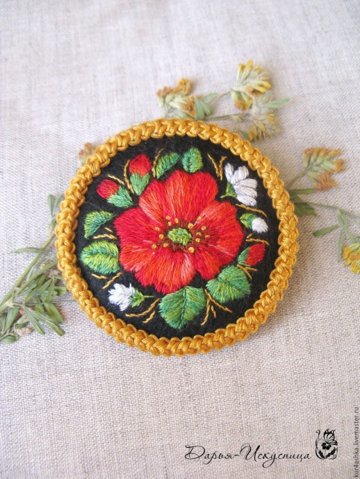 Броши из фетра с вышивкой: выбираем фетр для вышивки броши