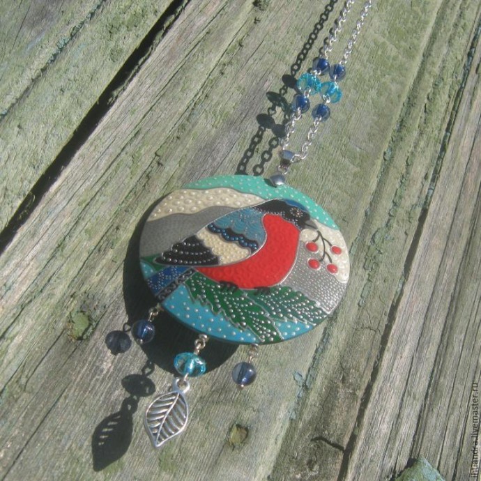 Создание кулона с росписью "Снегирь": часть 2