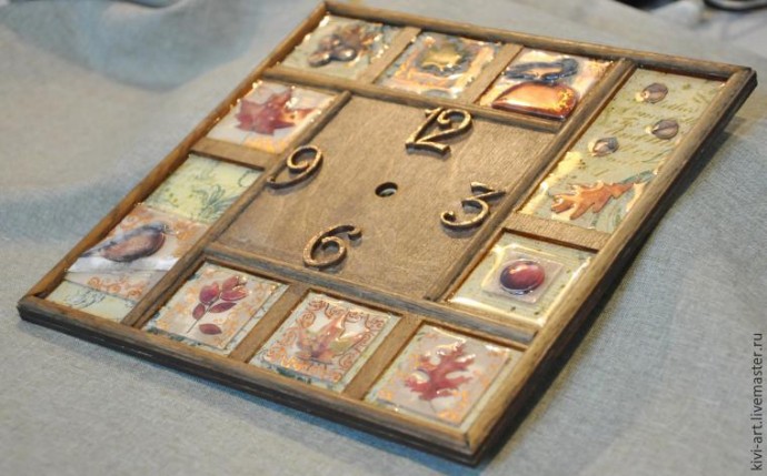 ​Декорирование часов "Золотая осень": часть 2