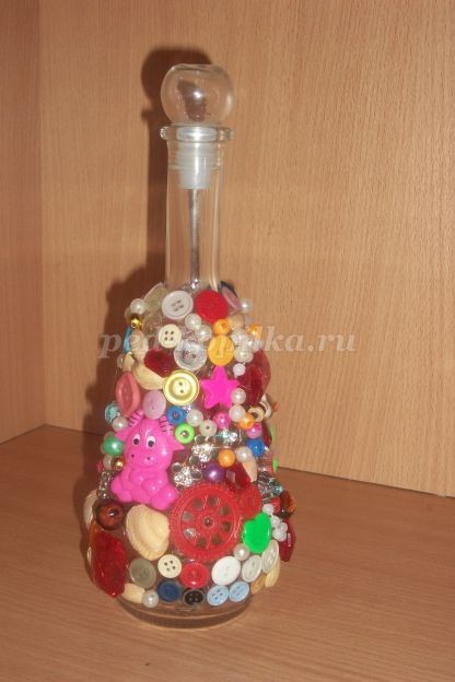 Декорирование стеклянной бутылки