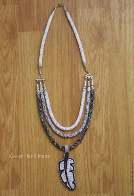 ​Колье "Перо полярной совы"