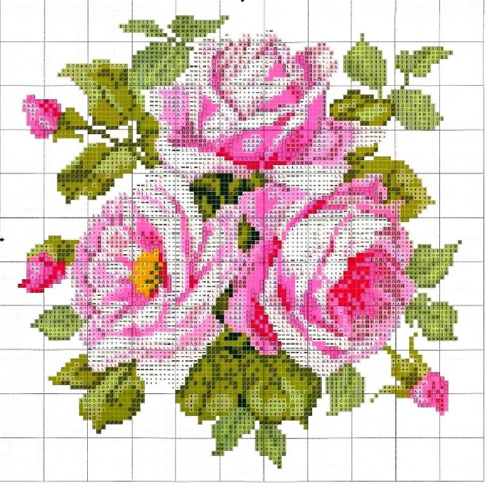 Вышиваем прелестные букеты цветов