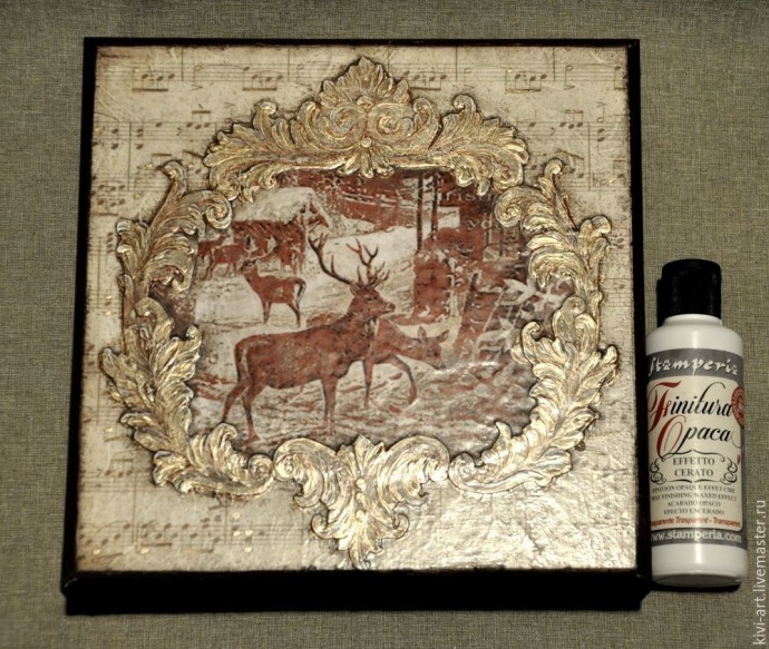 ​Декорируем чайную коробку "В старом шале": часть 4