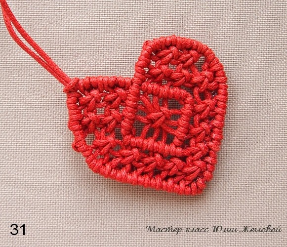 ​Плетёное сердечко в технике макраме: часть 3