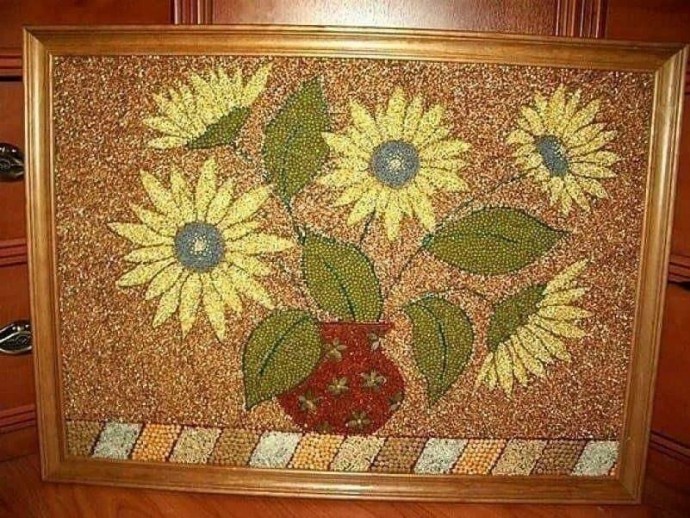 Мозаика из семян и круп для взрослых