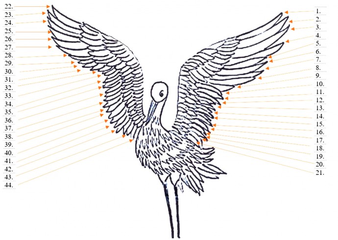 Панно из соломки "Прекрасный аист": часть 1