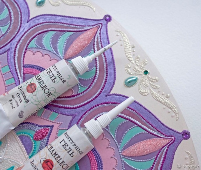 ​Расписываем интерьерные часы в смешанной технике: часть 7