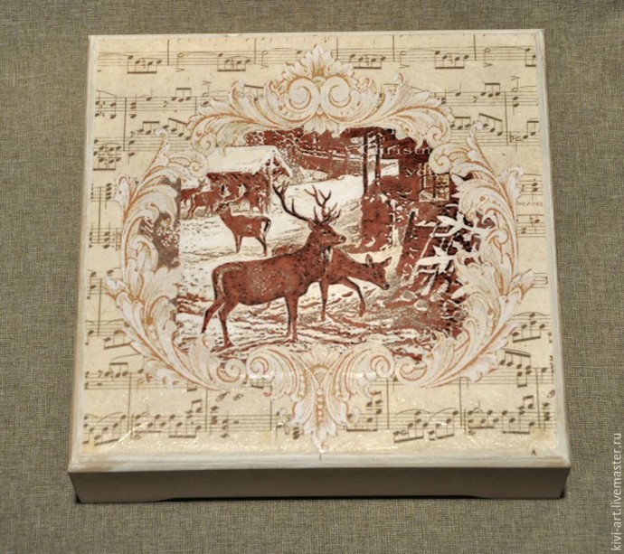 Декорируем чайную коробку "В старом шале": часть 2