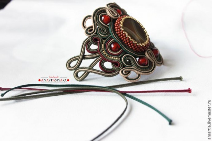 Создание шикарного сутажного браслета с агатом: часть 3