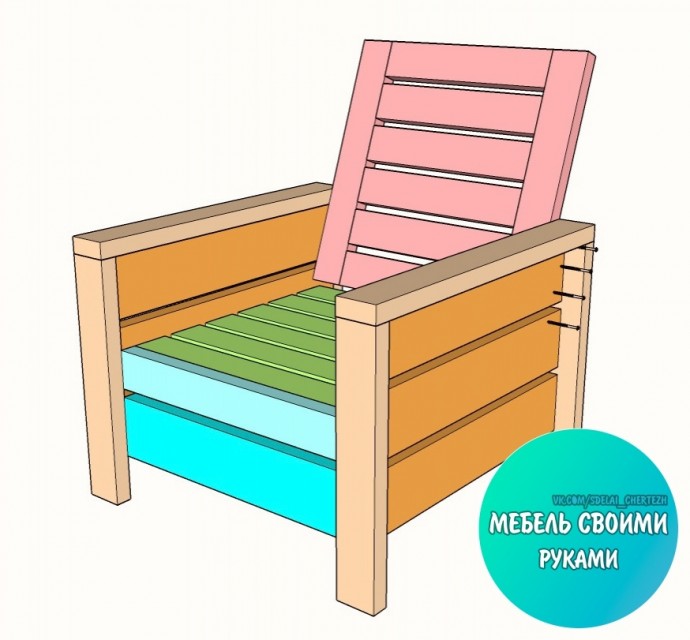 ​Садовое кресло из дерева своими руками
