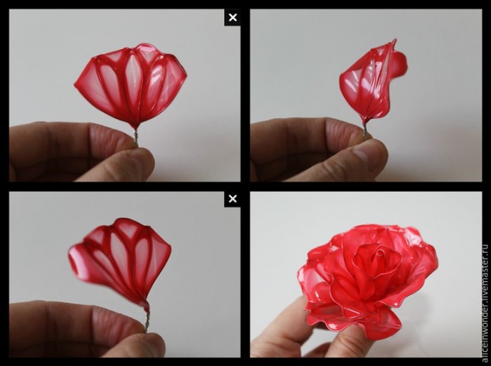 ​Создаем заколку с розой из материала "Витраль": часть 2