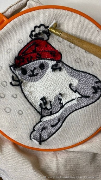 Шоппер с котиком в технике ковровой вышивки: мастер-класс, часть 2