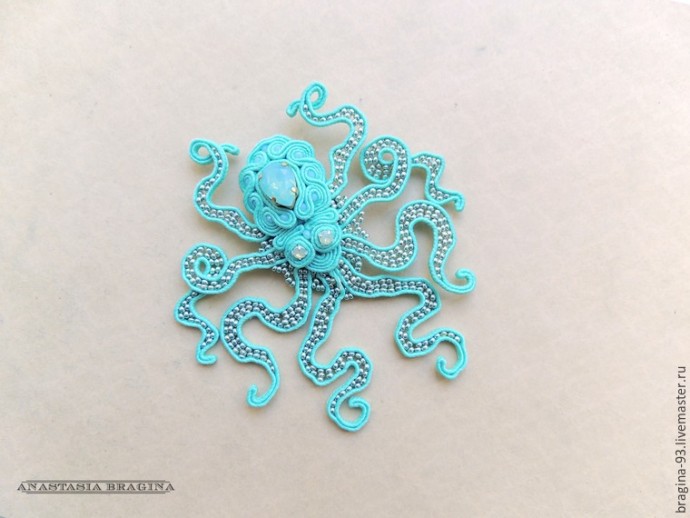 ​Создаем брошь в виде осьминога: часть 3