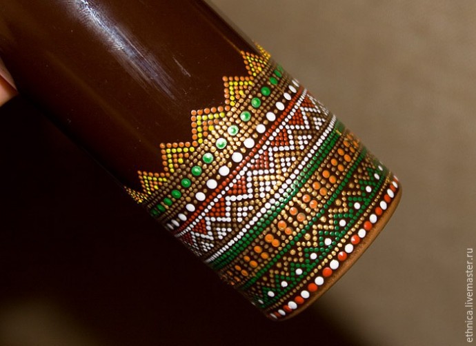 Точечная роспись бутылки в африканском стиле: часть 2