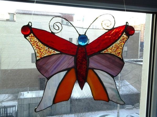 Делаем витражную бабочку в технике Тиффани