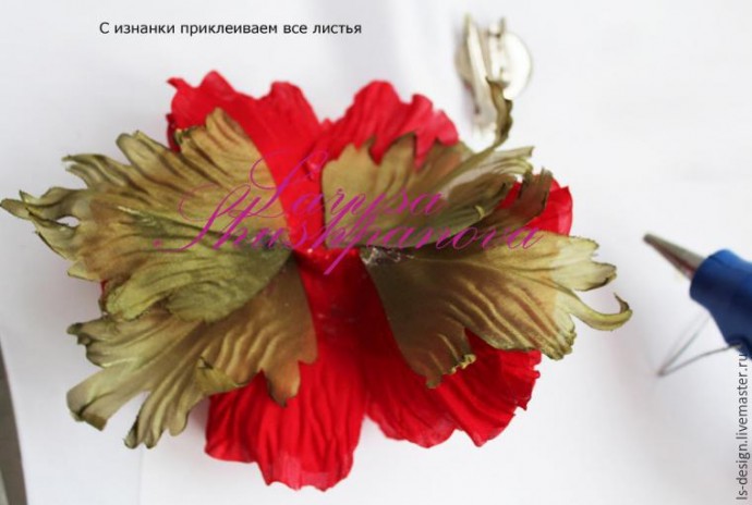 Делаем из ткани гофрированный пион: мастер-класс, часть 5