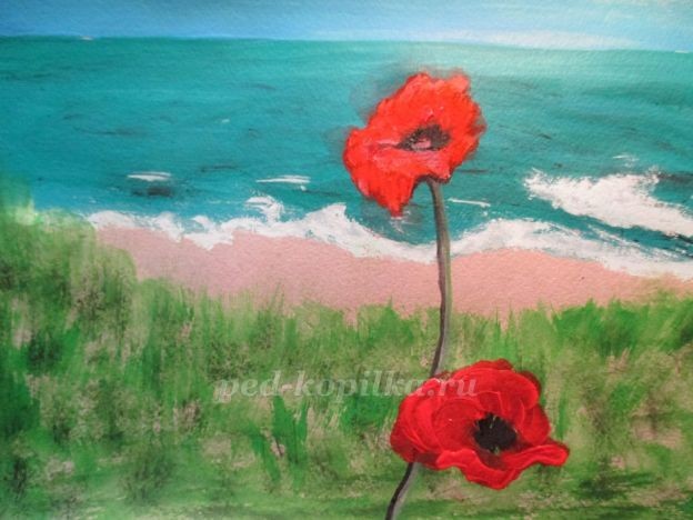 Летний пейзаж: маки, часть 2