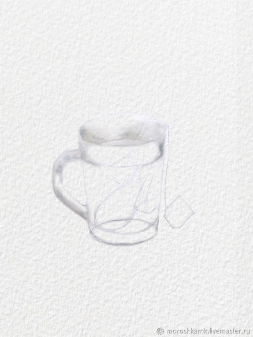 Рисуем акварелью: чашка горячего чая