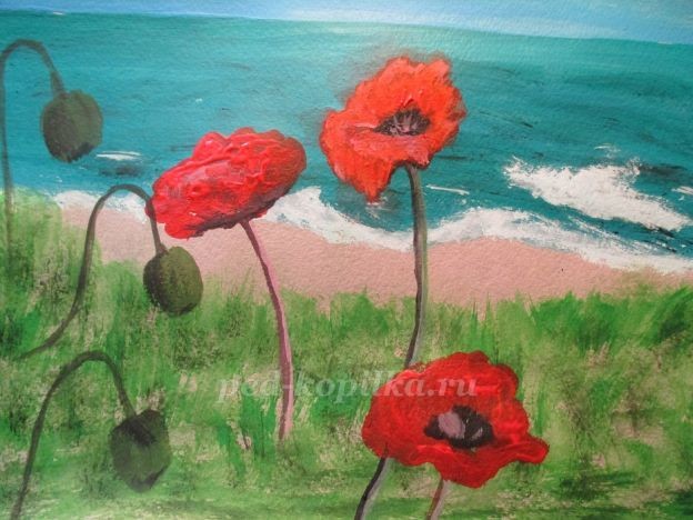 Летний пейзаж: маки, часть 2