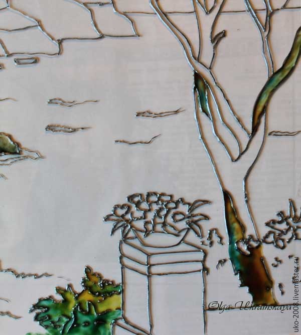 ​Средиземноморский пейзаж в витражной технике: часть 1