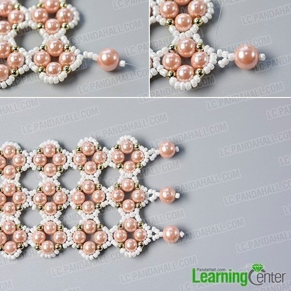 Широкий браслет из бисера и бусин