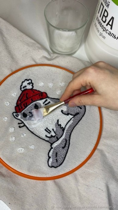 Шоппер с котиком в технике ковровой вышивки: мастер-класс, часть 2